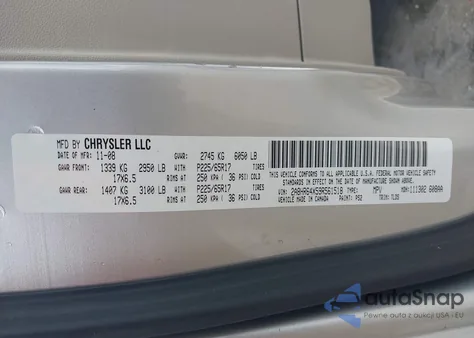 2009 Chrysler Town & Country Limited из США, поврежденный, VIN 2A8HR64X59R561518